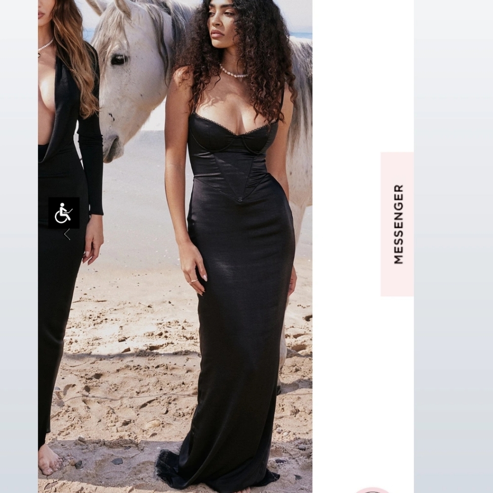 Stefania black maxi corset dress